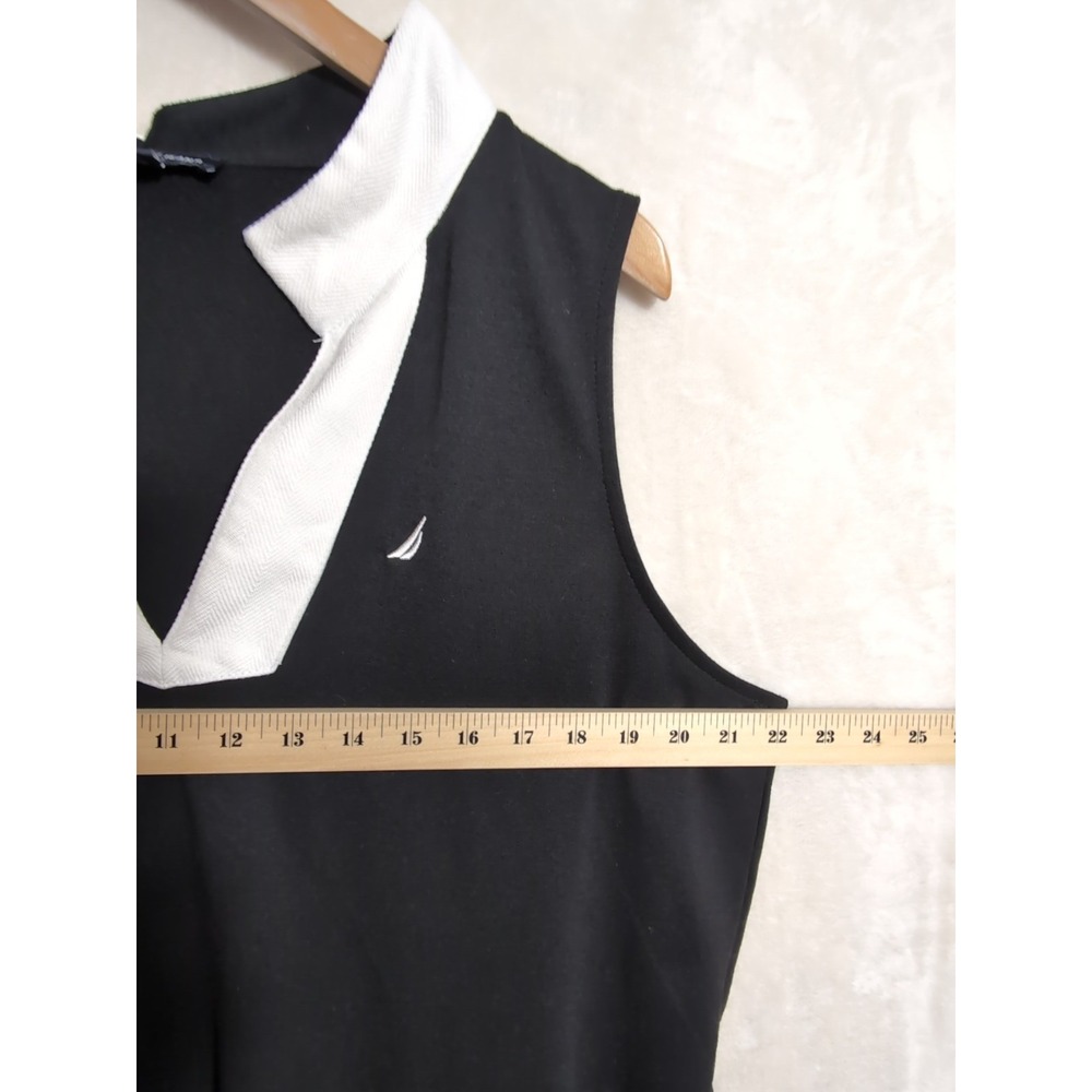 Nautica Tiered Dress Womens XXL Black White Sleeveless Beachy Office Casual - Picture 7 of 8